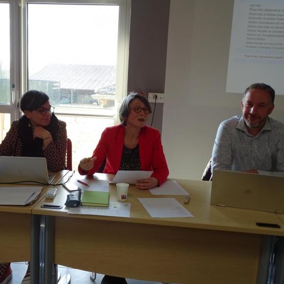 Joris Erzen (directeur de la ferme) ; Amélie Hemmer (directrice formation) ; Lydie Saunier (présidente) et Denis Piard (trésorier) de l’ALPA. Photo : JL.Masson