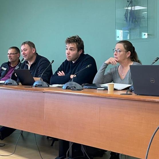 De g. à d. : Damien Luc (CDA 54), Céline Humbert (CDA 54), Hervé Dartoy (GDS 54), Jean-Philippe Thomassin (FNB), Aurélien DEMARD (GTV 54), Catherine Nicolet (DDPP) et Sixtine Degroote (GDS 54). 