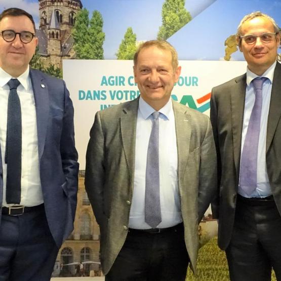 Jean-François Rinfray, directeur général adjoint, Claude Vivenot, président et Laurent Cazelles, directeur général du Crédit Agricole de Lorraine. Photo : JL.Masson