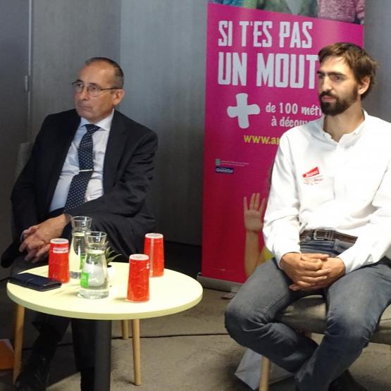 Thierry Bussy, président de la SAFER GE ; Jean-Louis Chandellier, directeur général adjoint de la FNSEA et Xavier Bailly, président de JA Grand Est. Photo : JL.Masson