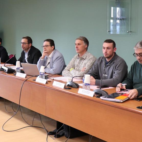 De g. à d. : Laure Génin (1 ère vice-précidente de la Cda 54), Jérémy Jenneson (président), Richard Cherrier (directeur), Nicolas Petitjean, Florian Boyer et Vincent Barad (vice-présidents). (Crédit photo : H.Flamant)