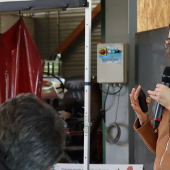 C’est au cours de la journée agroforesterie organisée par le Campus Agricole et forestier de Mirecourt que la chercheuse Gaëlle Maxin a présenté les premiers résultats de son étude sur la valeur santé des aliments des ruminants. © Photo Marion Falibois