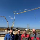 Les quatre associés du Gaec Saint Bernardin, qui sont aussi les quatre associés de PFR Energie, qui porte le projet de méthanisation. Crédit photo : PFR Energie
