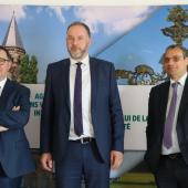 Jean-François Rinfray, directeur général adjoint, Denis Piard, président, et Laurent Cazelles, directeur général du Crédit Agricole de Lorraine.