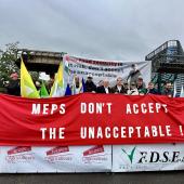 Une manifestation aux accents européens, mardi 21 octobre à Strasbourg (Crédit photo : Lucie d'Agosto)