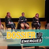 Florian Christ, Fiona Ehrhardt, Nicolas Thevenin et Lucile Sever étaient réunis lors des Journées Recherche Innovation pour échanger autour des enjeux du digestat. Photo : I.ANTOINE