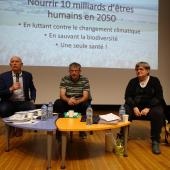 Dominique Potier, député, Yves Le Roux, professeur à l’Ensaia et Meriem Fournier, présidente du centre Inrae de Nancy. Photo : JL.Masson
