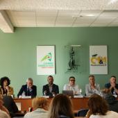 De g. à d. : Laure Génin (CDA 54), Chaynesse Khirouni (présidente Conseil départemental), Yves Séguy (préfet), Jérémy Jenneson (CDA 54), Richard Cherrier (CDA 54), Nicolas Petitjean (CDA 54), Florian Segault (CDA 54) et Vincent Barard (CDA 54). Photo DR.
