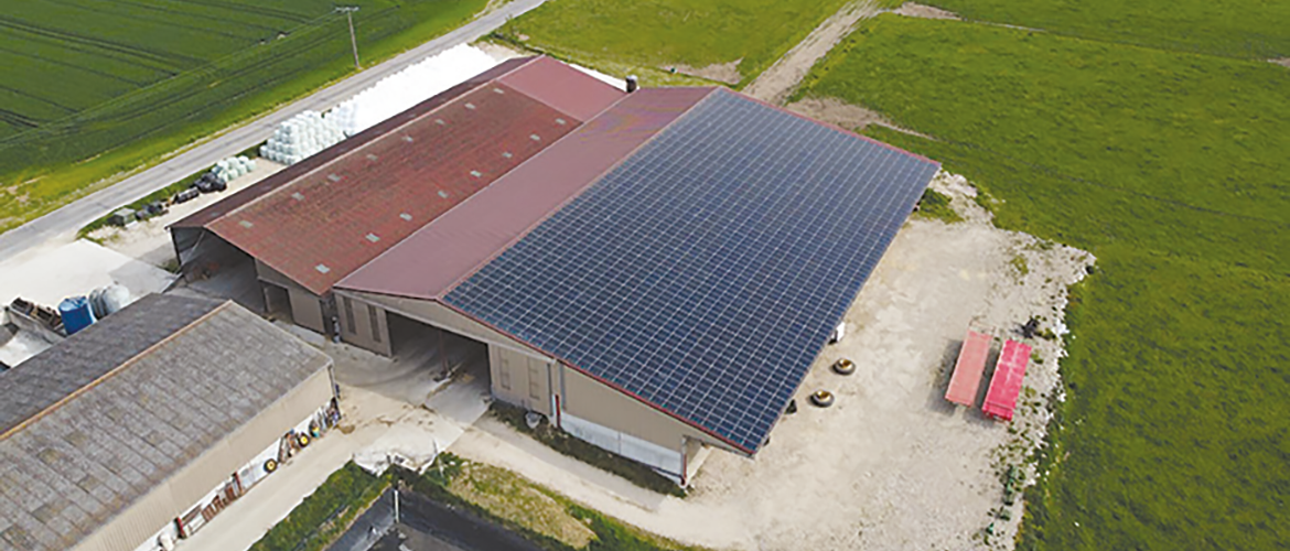 Une vue aérienne de l'installation photovoltaïque. © Réseaux d'élevage