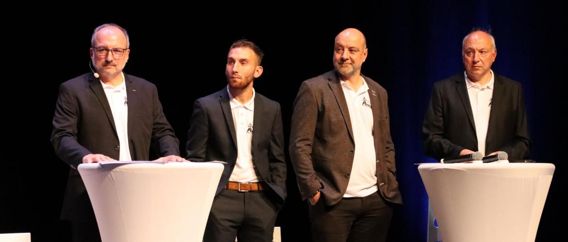 e g. à d. : Philippe, Yann, Jérôme et Gilles Ackermann : la cinquième génération au service du monde agricole