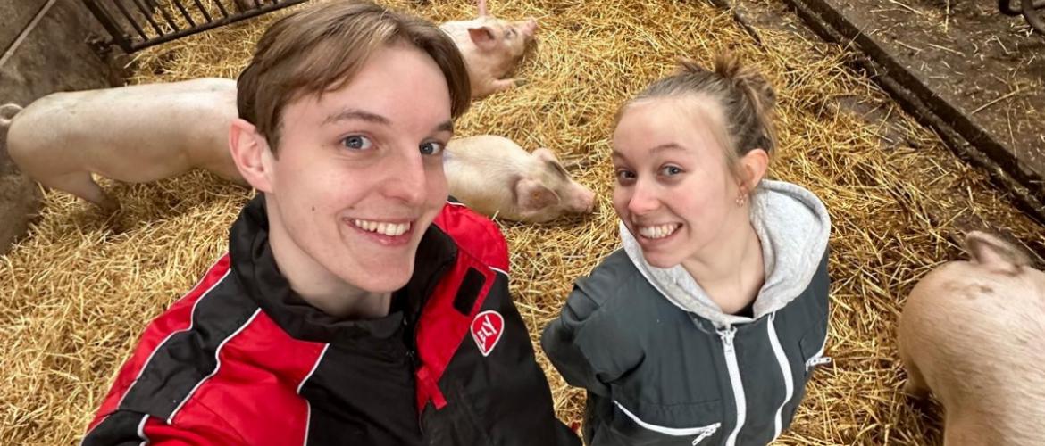 Luka et Loane, étudiants en Bts Productions animales, sont partis seuls et en duo. Photo DR