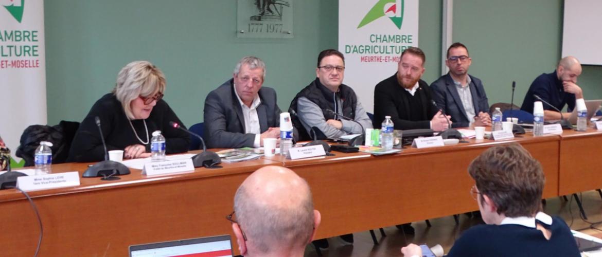 Françoise Souliman (préfet), Laurent Rouyer (pdt CDA), Richard Cherrier (dir CDA), Antony Caps (vice-pdt délégué à l’agriculture du Conseil départemental et Jérémy Jenneson, pdt FDSEA). Photo : JL.Masson.
