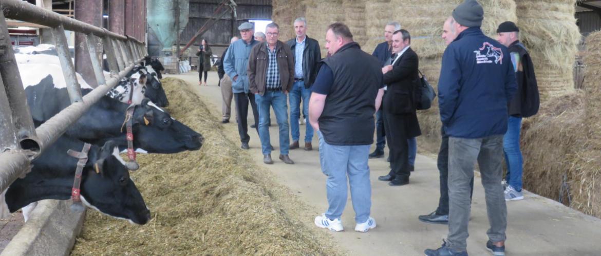 L’Ag de Stan Élevage s’est conclue par une visite de l’exploitation de l’Alpa commentée par Joris Erzen, le directeur. Photo : H.Flamant